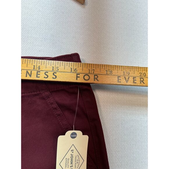 St. John's Bay Women's Straight Pants Flat Front Stretch Size 14 Autumn Burgundy - Picture 8 of 11